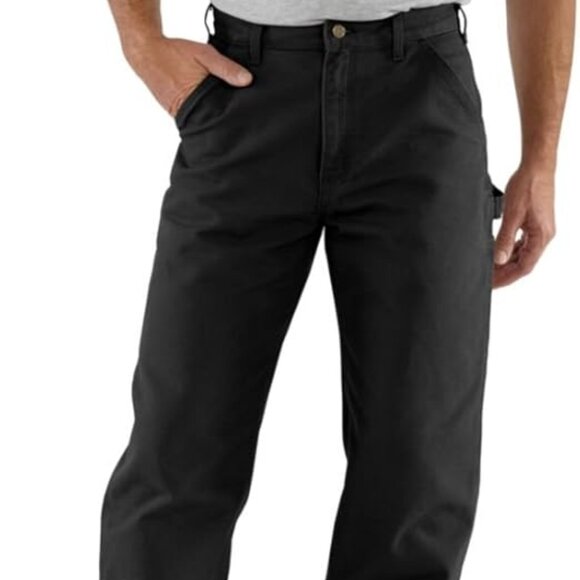 Men's Carhartt BN0011-M Loose Fit Washed Duck Utility Work Pants Black 28x30 - Picture 1 of 6